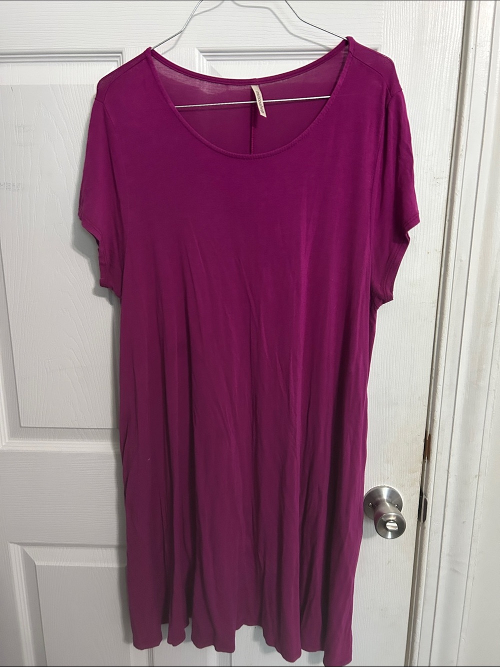 mittoshop Magenta Midi Scoop-Neck Dress